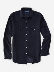 J.McLaughlin Ace High Woven Cord Shirt Navy | Men Shirts