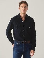 J.McLaughlin Ace High Woven Cord Shirt Navy | Men Shirts