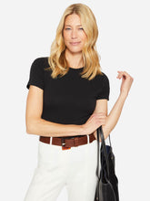 J.McLaughlin Allie Cap Sleeve Tee Black | Women Shirts & Tops