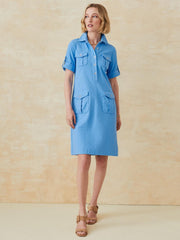 J.McLaughlin Amber Dress In Riptide Jacquard Chambray | Women Dresses