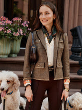 J.McLaughlin Anwen Jacket In Herringbone Coffee | Women Jackets