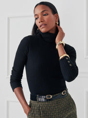 J.McLaughlin Arlette Turtleneck Black | Women Sweaters