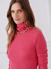 J.McLaughlin Arlette Turtleneck Heather Hot Pink | Women Sweaters