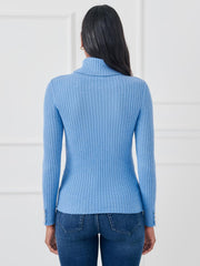 J.McLaughlin Arlette Turtleneck Light Chambray | Women Sweaters