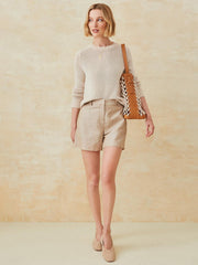 J.McLaughlin Asher Sweater Light Oatmeal | Women Sweaters