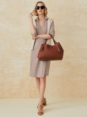 J.McLaughlin Benjamina Dress In Mini Among The Dunes Chocolate/tan | Women Dresses