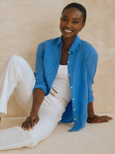 J.McLaughlin Britt Linen Shirt French Blue | Women Shirts & Tops