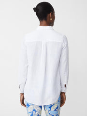 J.McLaughlin Britt Linen Shirt White | Women Shirts & Tops