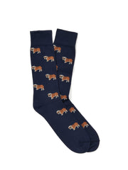 J.McLaughlin Bulldog Socks Navy/tan/white | Men Socks