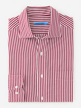 J.McLaughlin Club Classic Fit Shirt In Bengal Stripe Claret/white | Men Shirts