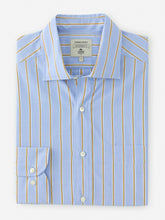 J.McLaughlin Club Classic Fit Shirt In Shadow Stripe Yellow/blue/white | Men Shirts