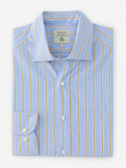 J.McLaughlin Club Classic Fit Shirt In Shadow Stripe Yellow/blue/white | Men Shirts