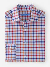 J.McLaughlin Club Classic Fit Shirt In Tattersall Blue/orange/oxford Blue | Men Shirts
