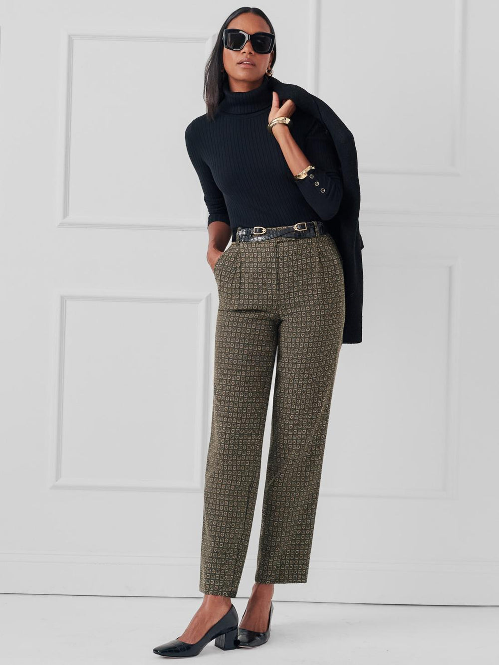 J.McLaughlin Colleen Pants In Foulard Green | Women Pants