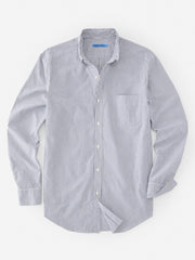 J.McLaughlin Collis Classic Fit Shirt In Stripe Navy/white | Men Shirts