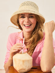 J.McLaughlin Delia Straw Bucket Hat Neutral | Women Shoes & Accessories