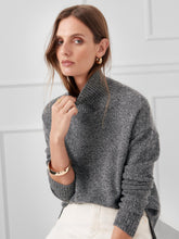 J.McLaughlin Dina Cashmere Turtleneck Black/light Gray | Women Sweaters