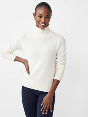 J.McLaughlin Dina Cashmere Turtleneck Ivory | Women Sweaters