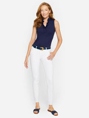 J.McLaughlin Durham Sleeveless Ruffle Top Winter Navy | Women Shirts & Tops