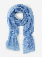 J.McLaughlin Farida Scarf In Plaid Light Denim | Women Scarves