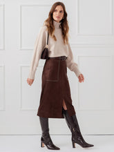 J.McLaughlin Finnian Faux Suede Skirt Mocha | Women Skirts