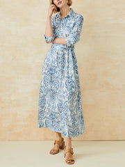 J.McLaughlin Freda Dress In Paisley Flourish Off White/dark Blue | Women Dresses