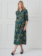 J.McLaughlin Freda Dress In Savanna Blooms Black/green/yellow | Women Dresses