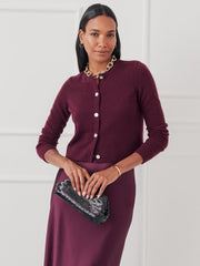 J.McLaughlin Gideon Cashmere Cardigan Heather Wine | Women Sweaters