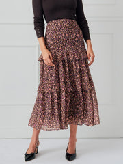 J.McLaughlin Giulia Skirt In Flower Market Plum/purple/off White | Women Skirts