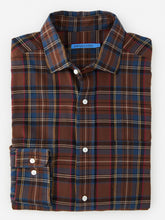 J.McLaughlin Glenmere Classic Fit Flannel Shirt In Plaid Brown/red/gold/blue | Men Shirts