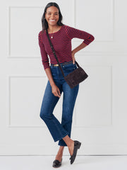 J.McLaughlin Goldie Tee In Stripe Navy/maple | Women Shirts & Tops