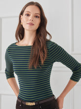 J.McLaughlin Goldie Tee In Stripe Navy/olive | Women Shirts & Tops