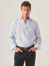 J.McLaughlin Gramercy Classic Fit Linen Shirt Light Denim Blue | Men Shirts