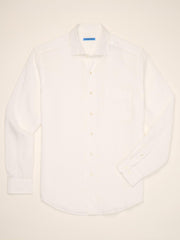 J.McLaughlin Gramercy Classic Fit Linen Shirt White | Men Shirts