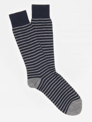 J.McLaughlin Horizontal Stripe Socks Navy/heather Grey | Men Socks