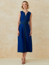 J.McLaughlin Izzy Linen Dress Denim Blue | Women Dresses