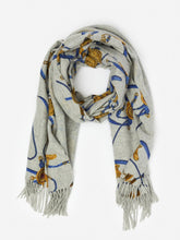 J.McLaughlin Jaipur Cashmere Scarf In Neo Scylla Heather Gray/royal Blue | Women Shoes & Accessories