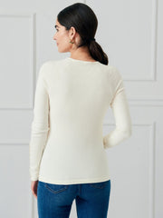 J.McLaughlin Jamey Sweater Egret White | Women Sweaters