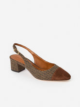 J.McLaughlin Jocelyn Slingback Heels In Tweed Dark Brown/dark Coconut | Women Shoes & Accessories