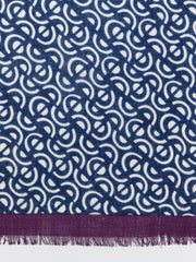 J.McLaughlin La Jolla Scarf In Cosmic Wave Square Purple/navy | Women Shoes & Accessories