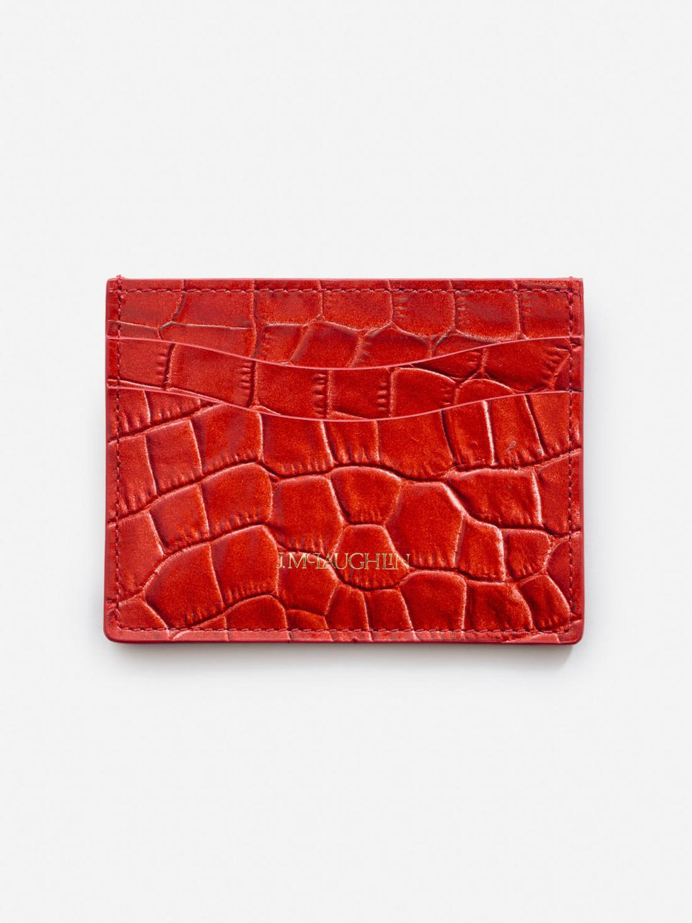 J.McLaughlin Leather Cardcase In Croc Orange | Women/Men Shoes & Accessories