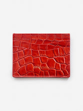 J.McLaughlin Leather Cardcase In Croc Orange | Women/Men Shoes & Accessories