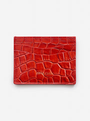 J.McLaughlin Leather Cardcase In Croc Orange | Women/Men Shoes & Accessories