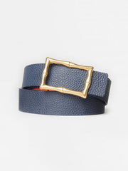 J.McLaughlin Lina Reversible Leather Belt Navy/orange | Women Belts