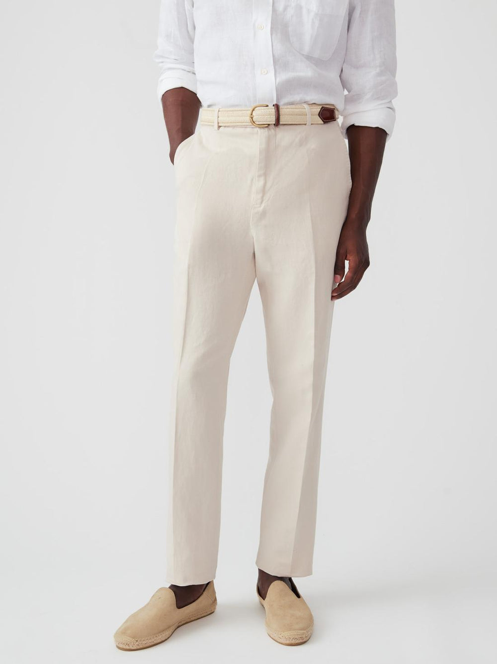 J.McLaughlin Linen Cotton Twill Oxford Pants Stone | Men Pants