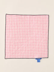 J.McLaughlin Linen Pocket Square In Gingham Pink/white | Men Shoes & Accessories