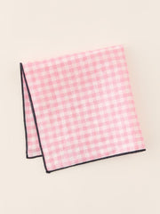 J.McLaughlin Linen Pocket Square In Gingham Pink/white | Men Shoes & Accessories