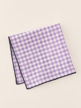 J.McLaughlin Linen Pocket Square In Gingham Purple/white | Men Pocket Squares