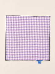 J.McLaughlin Linen Pocket Square In Gingham Purple/white | Men Pocket Squares