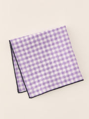 J.McLaughlin Linen Pocket Square In Gingham Purple/white | Men Pocket Squares